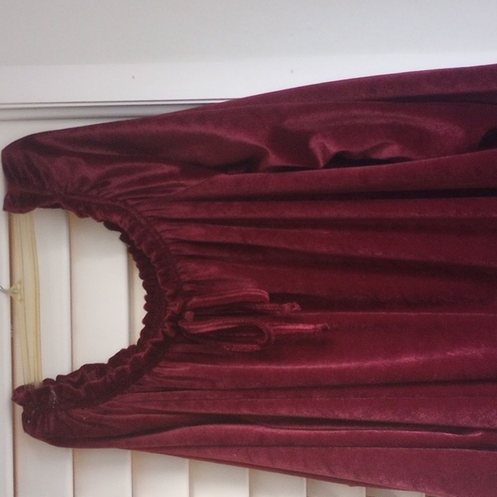 Burgundy Velvet Dress